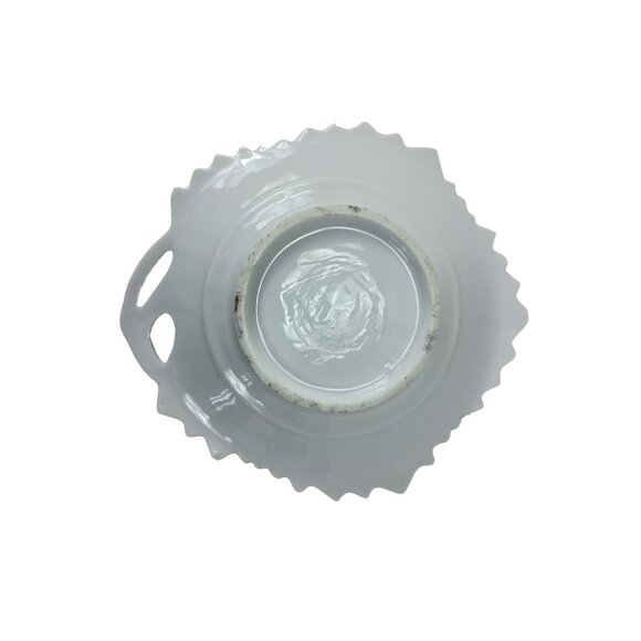 Hand Painted Leaf Shape Trinket Candy Dish floral Vintage - Picture 8 of 8